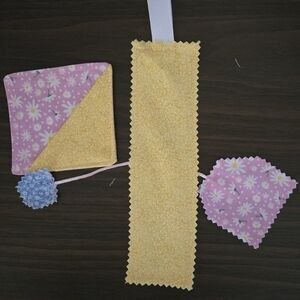 Handmade sewn bookmarks set of 3
